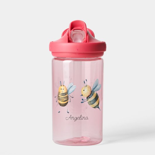 Baby Cartoon Bijen gepersonaliseerd Waterfles (Voorkant)