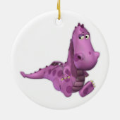 Baby Cartoon Dragons: roky Keramisch Ornament (Achterkant)