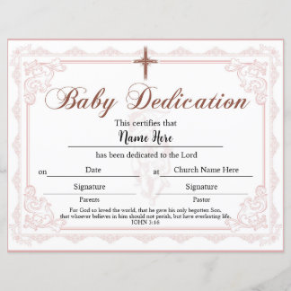 Baby-certificaat roze meisje