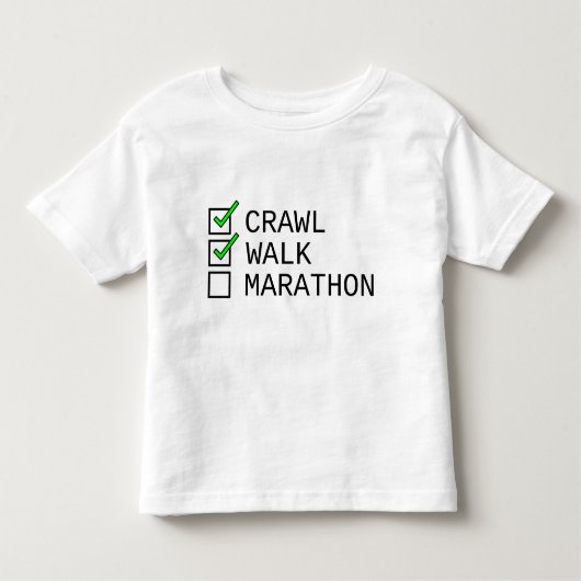 Baby checklist: Crawl, Walk, Marathon Kinder Shirts (Voorkant)