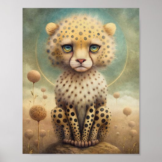 Baby Cheeta Geslacht Neutraal | Cheeta Muurprint Poster (Voorkant)