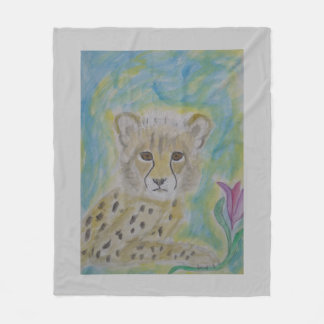 baby cheetah goot fleece deken