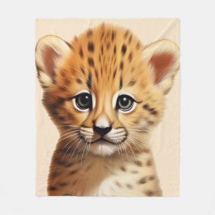 Baby Cheetah Portret Fleece Deken