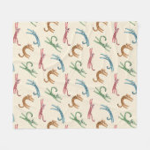 Baby Cheetah Stretches Multicolor Fleece Blanket (Voorkant (Horizontaal))