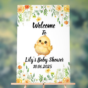 Baby chick acryl baby shower bord