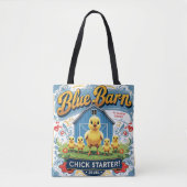 Baby Chick Blue Barn feed Sack Draagtas (Voorkant)