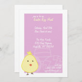 Baby Chick Easter Egg Hunt Invitations Kaart (Voorkant / Achterkant)