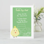 Baby Chick Easter Egg Hunt Invitations Kaart (Staand voorkant)