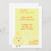 Baby Chick Easter Egg Hunt Invitations Kaart (Voorkant / Achterkant)