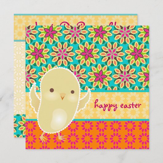 Baby Chick Easter Uitnodiging (Voorkant / Achterkant)