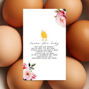 Baby Chick Floral Baby shower Boekaanvraag Informatiekaartje