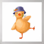 Baby Chick Floral Pet Print | Waterverf kuiken (Voorkant)