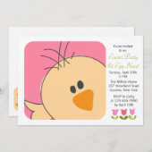 Baby Chick Invitation Kaart (Voorkant / Achterkant)