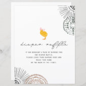 Baby Chick Pink Bow Baby shower Diaper Raffle (Voorkant / Achterkant)