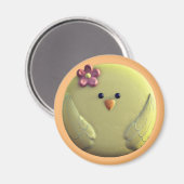 Baby chick schatgeel en roze magneet (Voorkant / Achterkant)
