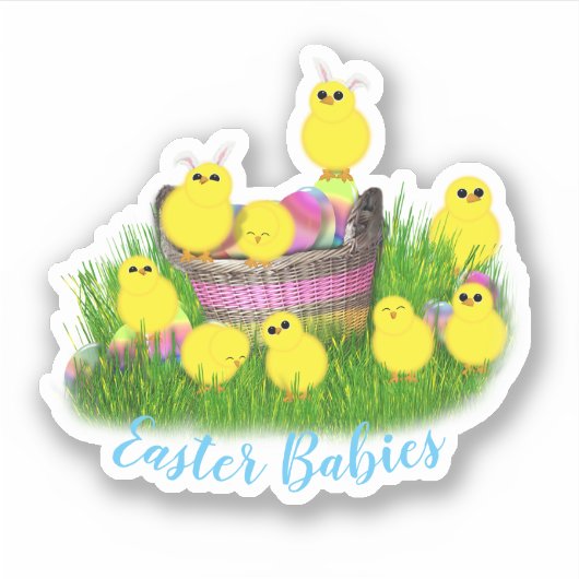 Baby Chicks Easter Sticker (Voorkant)