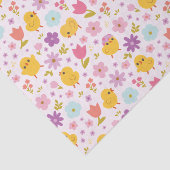 Baby Chicks Spring Florals Patroon Tissuepapier (Detail)