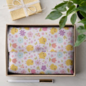 Baby Chicks Spring Florals Patroon Tissuepapier (Geschenk)