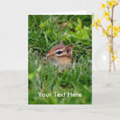 Baby Chipmunk Carte photo animal (Fleur jaune)