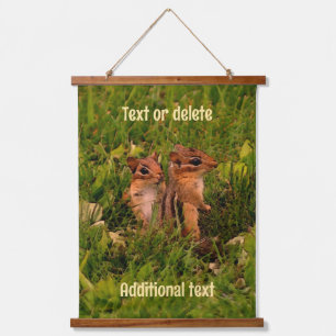 Baby Chipmunks Animal Art, gepersonaliseerd Hangend Wandkleed