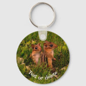 Baby Chipmunks Animal Art, gepersonaliseerd Sleutelhanger (Achterkant)
