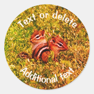 Baby Chipmunks Art Cute Personalized Ronde Sticker