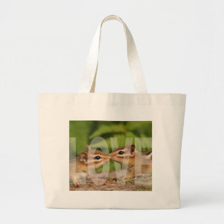 Baby Chipmunks Love Design Grote Tote Bag