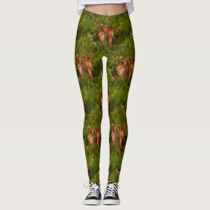 Baby Chipmunks Natuur Art Patroon Leggings