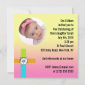 Baby Christening Invitation Multicolor Kaart (Achterkant)