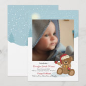 Baby Christmas Beer Vakantie Geboorteaankondiging Feestdagenkaart (Voorkant / Achterkant)