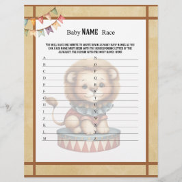Baby Circus_ Baby Naam Race spel Briefhoofd