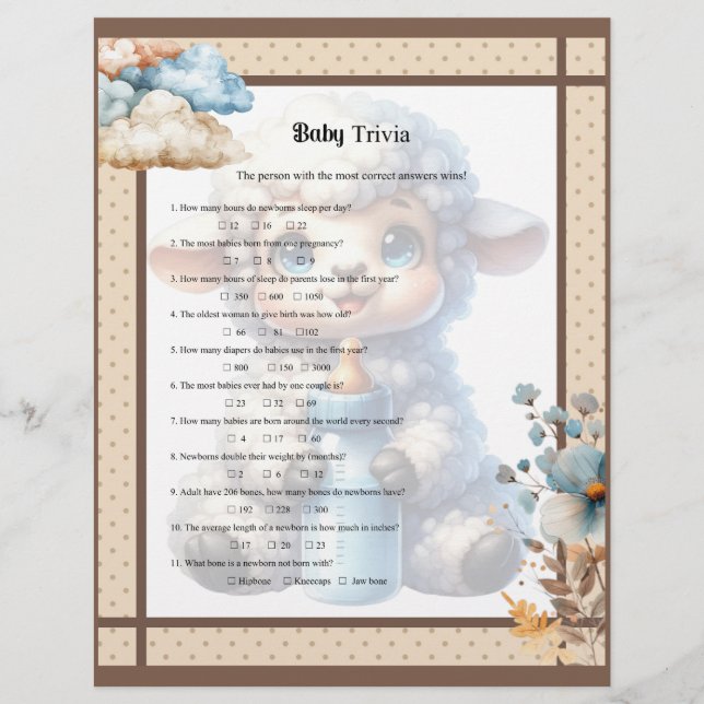 Baby Circus_  Baby Trivia game Briefhoofd (Voorkant)