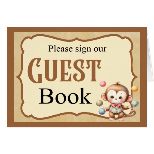 Baby Circus_ Guestbook Card (Devant Horizontal)