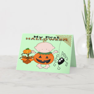 Baby Citrouille Ma 1ère carte de voeux Halloween