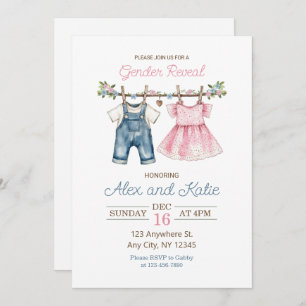 Baby Clothes genre révéler une invitation modifiab