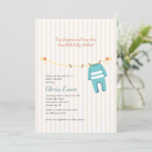 Baby Clothesline Douche Invitation (Debout devant)