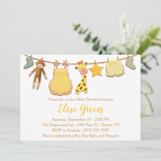 Baby Clothesline Douche Invitation (Debout devant)