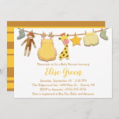 Baby Clothesline Douche Invitation (Devant / Derrière)