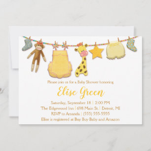 Baby Clothesline Douche Invitation