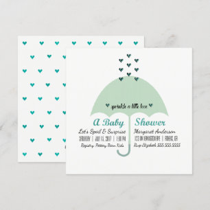 BABY & CO Baby Green Shower Sprinkle Love Party Kaart
