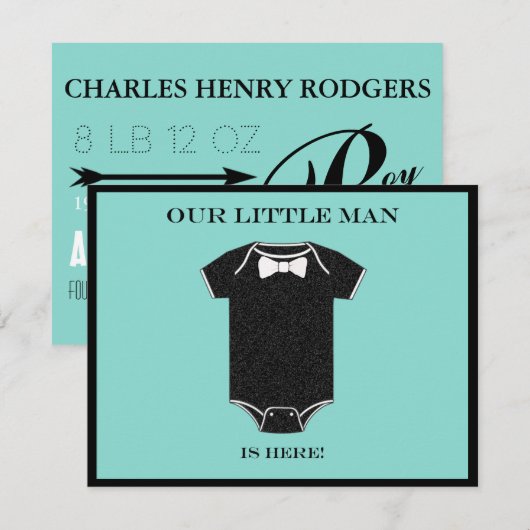 BABY & CO Boy Geboorteaankondiging Kaart (Voorkant / Achterkant)