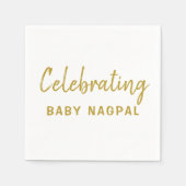 Baby Cocktail servet goud en wit (Voorkant)