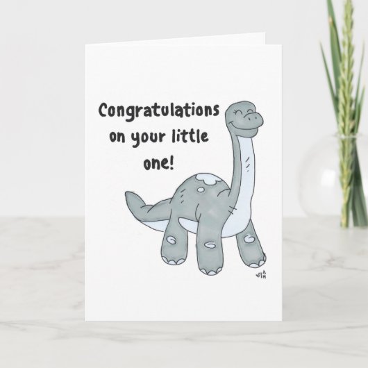 Baby Congrats Dinosaur Kaart (Voorkant)