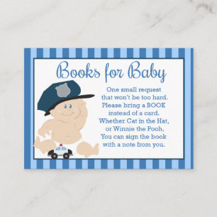 Baby Cop Police Officer Baby shower Books for Baby Informatiekaartje