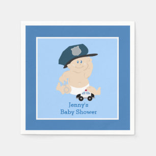 Baby Cop Police Officer Custom Napkin Servetten