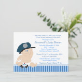 Baby Cop Police Officier Baby shower Invitation (Debout devant)