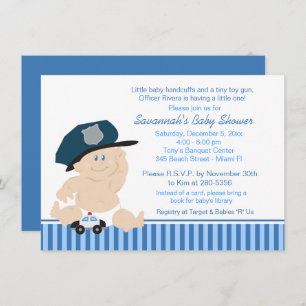 Baby Cop Police Officier Baby shower Invitation