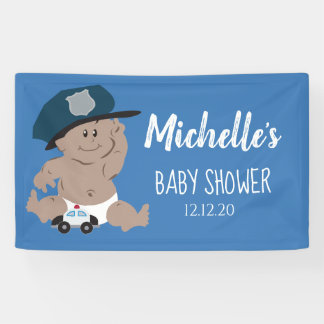 Baby Cop Politieagent Baby shower - Etnisch Spandoek