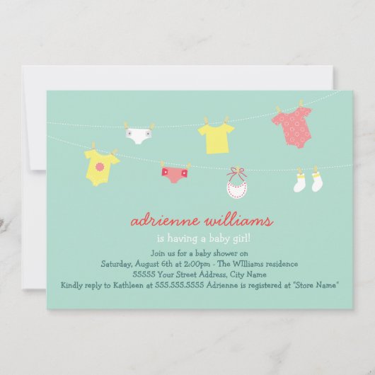 Baby Couture Baby shower Uitnodigen Kaart (Voorkant)