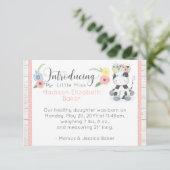 Baby Cow Rustic Floral Baby Faire-part de naissanc (Debout devant)